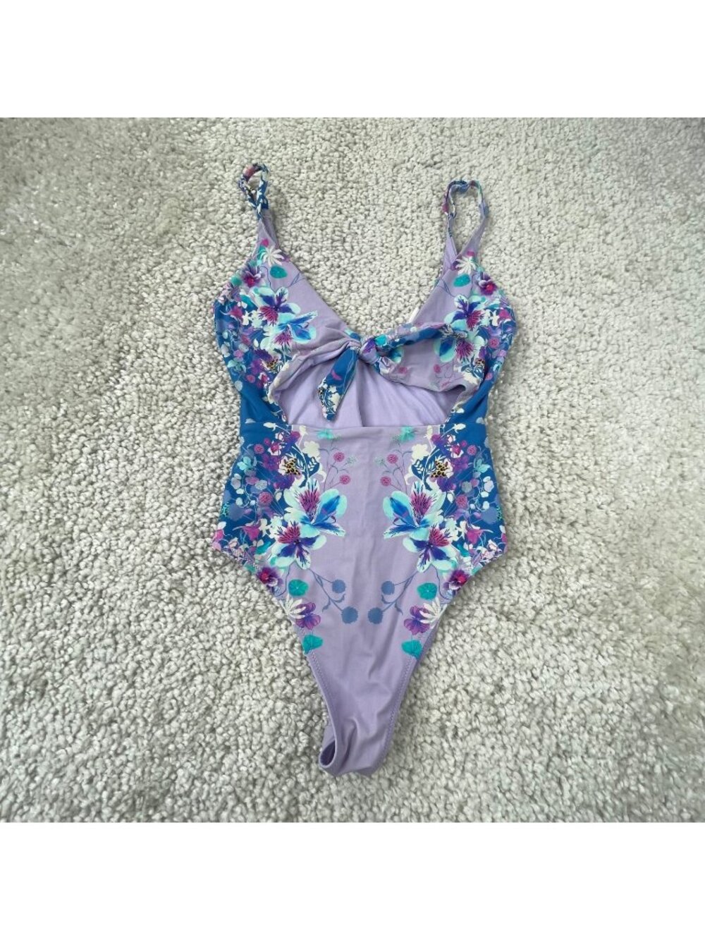 AE X Naito One Piece Purple Floral Swimsuit Womens Small
